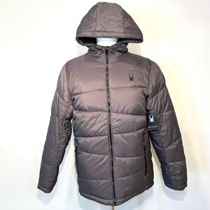 Spyder Men's Puffer Geometrical Quilted Jacket, Size M